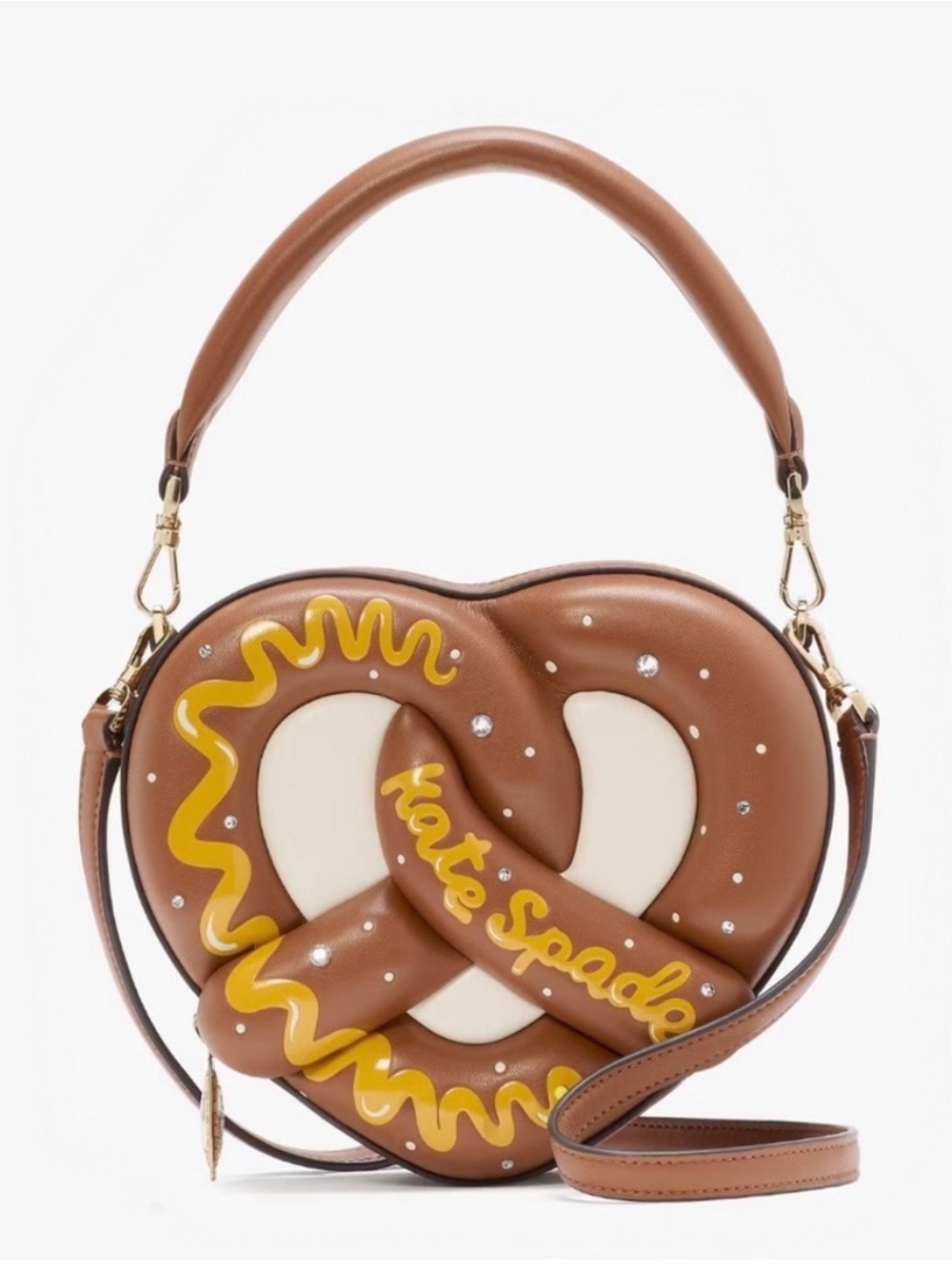 kate spade Brown & Yellow Pretzel-Shaped Crossbody Bag